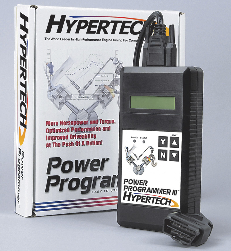 Generally, reprogrammers like this Hypertech unit store a download of the vehicle’s stock program and upload the performance program into the ECU. The program can be brought back to stock condition if required, and some reprogrammers may offer two, three or more types of programs that can be easily installed or uninstalled.