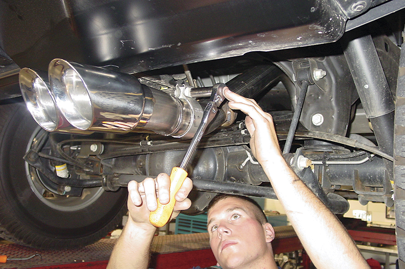 Exhaust replacement commonly requires only basic hand tools, though a lift obviously makes the job easier. But a vehicle that needs new mufflers and pipes anyway is the perfect candidate for a performance upgrade.