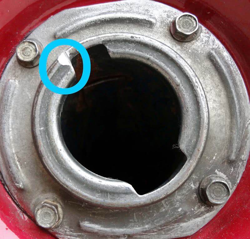 Ford filler neck vent gas cap gasket sealing survace