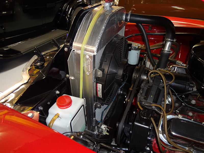 Even with an electric fan and aluminum radiator this 500 cubic inch Cadillac engine in this '41 Caddy tended to overheat every time the weather got warm. Even with an electric fan and aluminum radiator this 500 cubic inch Cadillac engine in this '41 Caddy tended to overheat every time the weather got warm.