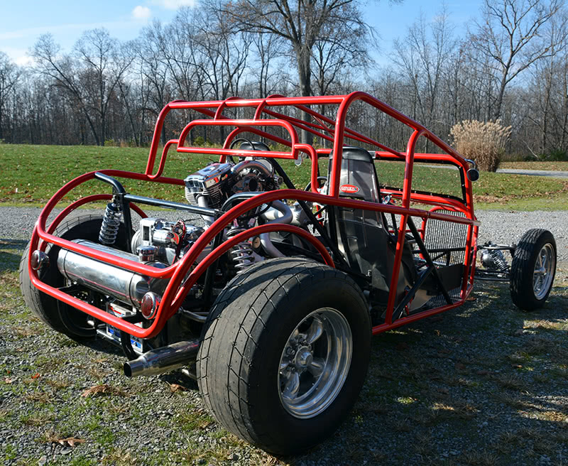 Dan describes this as his favorite build. The tubing forms the outline that becomes a 1932 Ford, chopped, channeled, and rodded. Dans-favorite-the-Harley-car