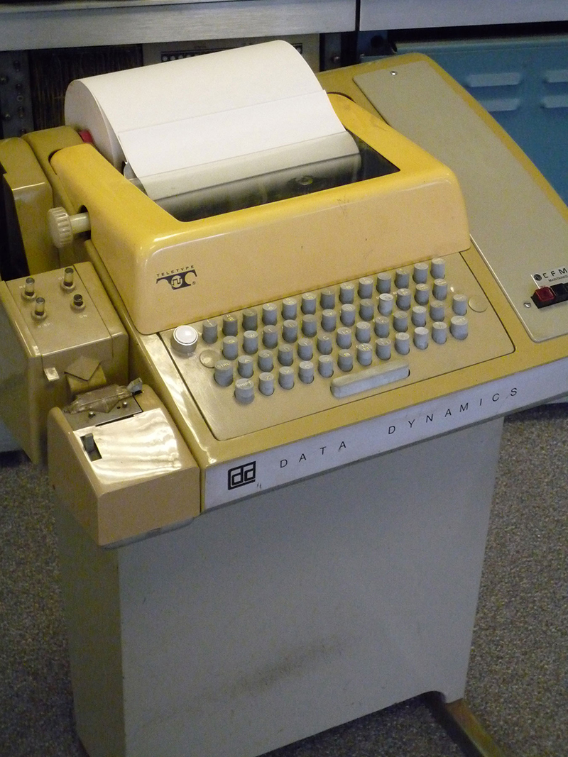 Teletype with papertape punch and reader
