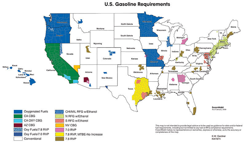 US Gasoline Map 11x17